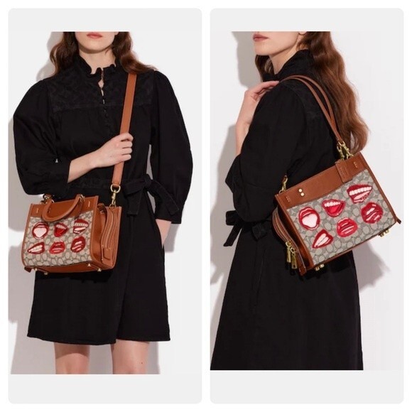NWT Coach Coach X Tom Wesselmann Rogue 25 In Textile Jacquard $895 CA 119 Lips - Picture 12 of 12